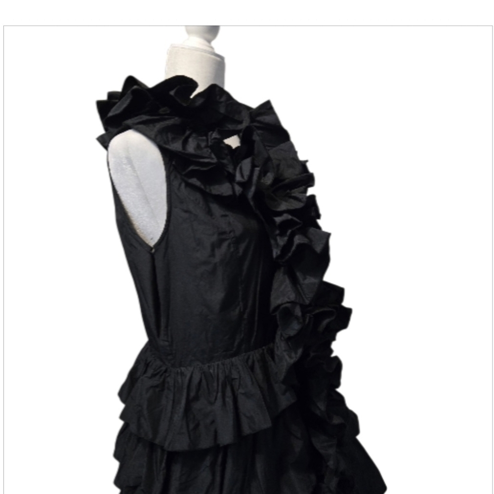 Samuel Dong Black Ruffled Dress - Picture 4 of 11